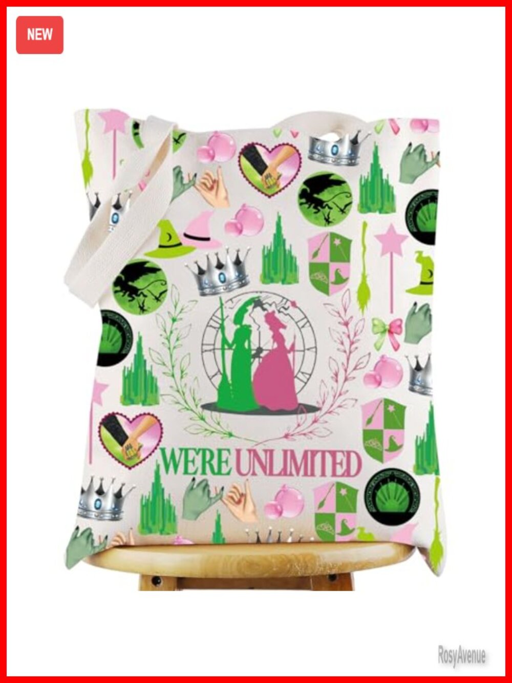 WZMPA Canvas Tote Bag Theater Musical Shoulder Bag Reusable Grocery